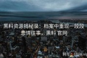 黑料资源揭秘录：档案中重现一段段悲情往事，黑料 官网