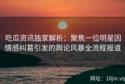 吃瓜资讯独家解析：聚焦一位明星因情感纠葛引发的舆论风暴全流程报道