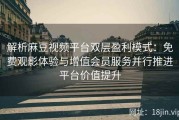解析麻豆视频平台双层盈利模式：免费观影体验与增值会员服务并行推进平台价值提升