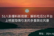51八卦爆料新观察：解析吃瓜51平台上明星隐情引发的多重舆论风暴