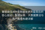 解密麻豆APP官网版技术升级背后的核心驱动：智能分发、大数据算法与用户画像构建详解