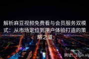 解析麻豆视频免费看与会员服务双模式：从市场定位到用户体验打造的策略之道