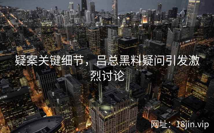 疑案关键细节，吕总黑料疑问引发激烈讨论