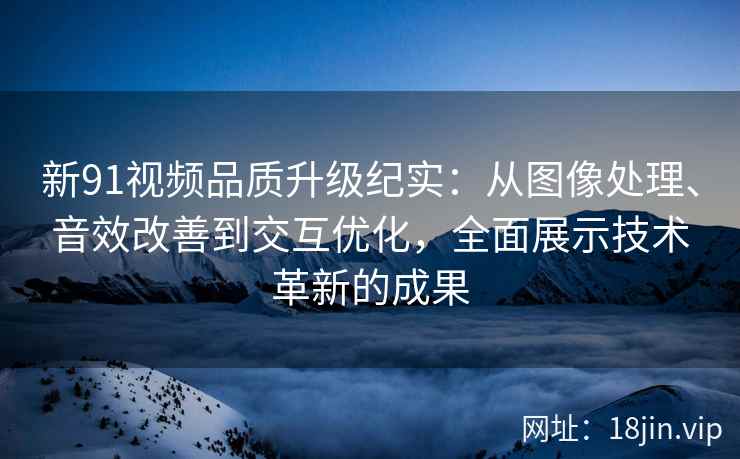 新91视频品质升级纪实：从图像处理、音效改善到交互优化，全面展示技术革新的成果