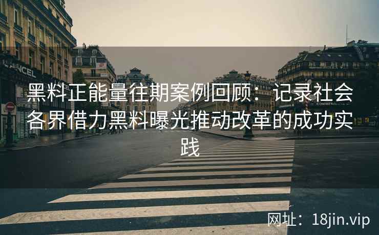 黑料正能量往期案例回顾：记录社会各界借力黑料曝光推动改革的成功实践
