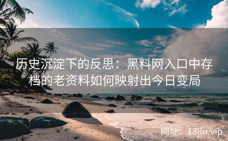 历史沉淀下的反思：黑料网入口中存档的老资料如何映射出今日变局