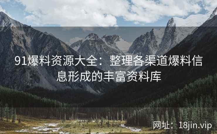 91爆料资源大全：整理各渠道爆料信息形成的丰富资料库