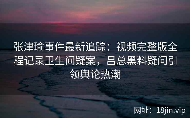 张津瑜事件最新追踪：视频完整版全程记录卫生间疑案，吕总黑料疑问引领舆论热潮