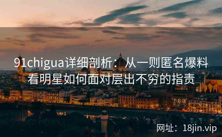 91chigua详细剖析：从一则匿名爆料看明星如何面对层出不穷的指责